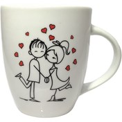 تصویر ماگ طرح بوسه قلب دار | خرید ماگ سفالی با طرح های زیبا برای ولنتاین با قیمت ارزان 