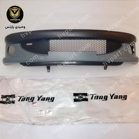 تصویر سپر ارسی RC تانگ یانگ تایوان به همراه فلاپ و توری زنبوری با کروم و ریش Front bumper peugeot 206 rc