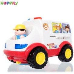 تصویر ماشین آمبولانس هولی تویز مدل ۸۳۶ Ambulance rescue vehicle toy 836 huile toys