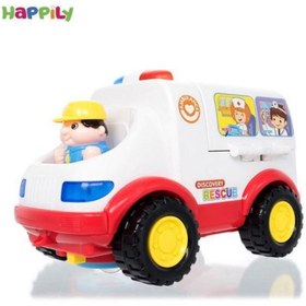 تصویر ماشین آمبولانس هولی تویز مدل ۸۳۶ Ambulance rescue vehicle toy 836 huile toys