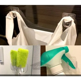 تصویر قلاب چسبی شفاف ۲ عددی 