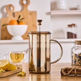 تصویر فرنچ پرس شیشه‌ای کاراجا آلینا 600 میلی کهربا 