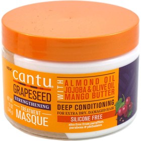 تصویر ماسک کانتو عمیق تقویت مو دانه انگور موهای فر Cantu Grapeseed Strengthening Deep Treatment Masque 340G 