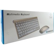تصویر مینی کیبورد و موس بیسیم مدل مولتی مدیا Multimedia کیبورد و ماوس بی سیم طرح مایکروسافت مولتی مدیا