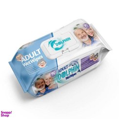 تصویر دستمال مرطوب دلفین (Dolphin) مدل Adult W بسته 90 عددی 