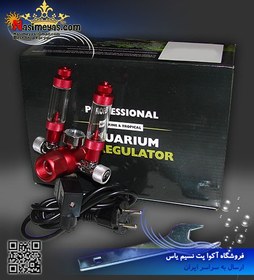 تصویر مانومتر و رگلاتور co2 مدل دو خروجی ST-02-1 پرفشنال Professional Aquarium Co2