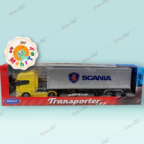 تصویر ماکت تریلی با کانتینر SCANIA V8 