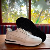 تصویر کفش اسپرت مردانه چرم مدل 002 رنگ سفید 