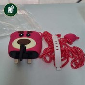 تصویر محافظ شارژر و کابل چهار تکه سیلیکونی عروسکی سامسونگ و آیفون 