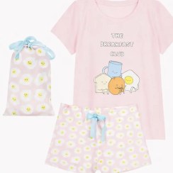 تصویر ست لباس راحتی پنتی ترکیه طرح صبحانه 