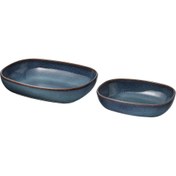 تصویر ست 2 عددی ظرف فر سرامیکی آبی ایکیا مدل GLADELIG 