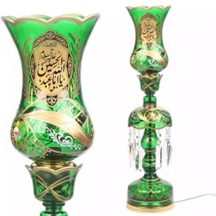 تصویر شمعدان برقی با شعار یا اباعبدالله الحسین حاشیه مشکی و یا اباعبدالله الحسین حاشیه مشکی ارتفاع 64 (700865) 