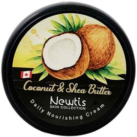 تصویر کرم مرطوب کننده پمپی نارگیل و شی باتر نیوتیس حجم ۵۰۰ میلی لیتر Newtis Coconut And Shea Butter Daily Nourishing Cream 500ml