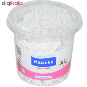تصویر گوش پاک کن نازنیکا مدل Cotton Swabs بسته 200 عددی 