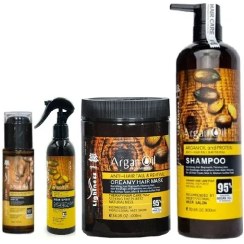 تصویر پک شامپو آرگان 4 عددی روغن آرگان ماسک آرگان اسپری دوفاز آرگان اورجینال 