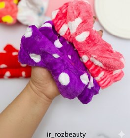 تصویر هدبند آرایشی پشمالو - صورتی کم رنگ 