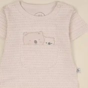 تصویر آستین کوتاه نیلی طرح کانگورو 