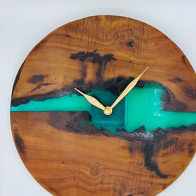 تصویر ساعت دیواری چوبی|رزینی 