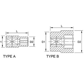 تصویر بکس تکی 3/8 اینچ کوتاه 6 پر 22MM تاپ تول TOPTUL کد BAEA1222 