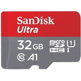 تصویر کارت حافظه MicroSDHC سن دیسک مدل Ultra کلاس 10 استاندارد UHS-I U1 A1 سرعت 100 مگابایت بر ثانیه ظرفیت 32 گیگابایت Sandisk MicroSDHC Ultra Class 10 UHS-I U1 A1 Speed 100MB/s 32GB Memory Card