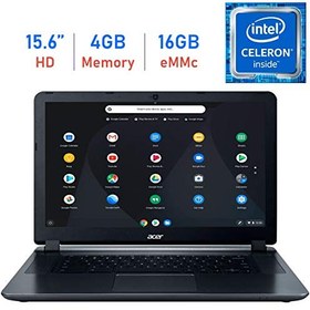 تصویر Acer Premium 15.6 &#39;&#39; Chromebook HD ComfyView Display Laptop (Intel Dual-Core Celeron 1.6GHz ، حافظه 4 گیگابایت ، 16 GB eMMC Storage ، WiFi ، بلوتوث ، وب کم ، HDMI ، حداکثر 12 ساعت باتری ، USB 3.0 ، سیستم عامل Chrome) 