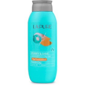 تصویر شامپو موی چرب لپیور مدل پیوریفای اند شاین حجم 325 میلی لیتر LAPURE PURY & SHINE SHAMPOO OILY HAIR