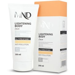 تصویر کرم روشن‌کننده بدن ام ان دی حجم ۲۰۰ میلی‌لیتر 