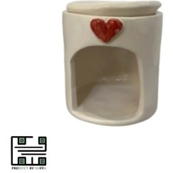 تصویر جا شمعی سرامیکی وارمری قلب 