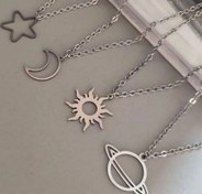 تصویر ست گردنبند ماه و خورشید و ستاره زحل رنگ ثابت 