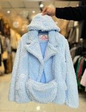 تصویر پالتوتدی با کلاه و کیف ست 