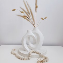 تصویر گلدان دکوری دوقلو و دورو جنس سنگ مصنوعی 