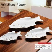 تصویر دیس طرح ماهی کوچک دو خط طلا کد 10153 