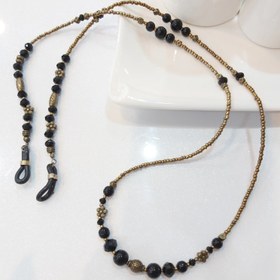 تصویر بند عینک مشکی طلایی 