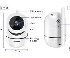 تصویر دوربین مداربسته گردان رفاکو کیفیت 2 مگاپیکسل میکرفون داخلی و بلندگو صدای دوطرفه 