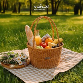 تصویر سبد پیک نیک حصیر بافت 
