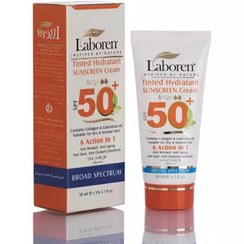 تصویر ضد آفتاب 6 کاره رنگی +SPF50 مناسب پوست خشک و نرمال رنگ بژ لابورن 