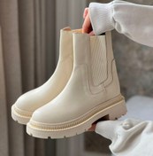 تصویر نیمبوت کشی‌ زیپی زنانه و دخترانه مشکی و کرم - کرم / ۳۹ 