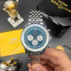 تصویر ساعت برایتلینگ نوی تایمر بند استیل خلبانی صفحه آبی آسمانی Breitling Navitime برایتلینگ ( Breitling )