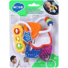 تصویر جغجغه چراغ دار هولا تویز جغجغه و دندانگیر چراغ دار دسته کلید هولی تویز