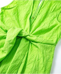 تصویر خرید اینترنتی پیراهن رسمی زنانه سبز برند ipekyol IS1230002403 ا Önden Bağlamalı Dokulu Elbise Önden Bağlamalı Dokulu Elbise