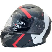 تصویر کلاه فک متحرک intense راپیدو مدل 950 مشکی سفید قرمز 