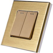 تصویر کلید دو پل با قابلیت تبدیل آلومینیومی طلایی Livolo کلید دو پل با قابلیت تبدیل آلومینیومی طلایی Livolo