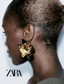 تصویر گوشواره گل طرح زارا 