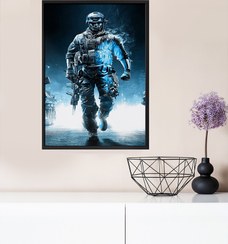 تصویر تابلو دکوراتیو فریم دار برای اتاق گیمینگ طرح کالاف FM-1002 