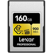 تصویر کارت حافظه طلایی 160 گیگابایتی CF EXPRESS TYPE A Lexar 