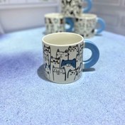 تصویر ماگ سرامیکی طرح سگ و گربه شلوغ - طرح 