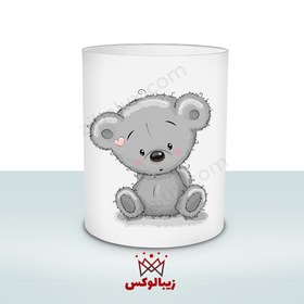 تصویر سبد اسباب بازی و سبد لباسی کودک پسرانه خرس طوسی 