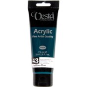 تصویر رنگ اکریلیک وستا 75 میل کد 43 سبزآبی Vesta acrylic 75 ml, code 43, Viridian Hue