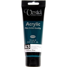 تصویر رنگ اکریلیک وستا 75 میل کد 43 سبزآبی Vesta acrylic 75 ml, code 43, Viridian Hue