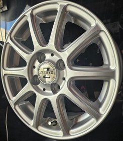 تصویر رینگ اسپرت سایز ۱۴ نقره‌ای(۱۰۰×۴)تیبا،ساینا،کوئیک ا Sport wheel size 14" (4×100) silver Sport wheel size 14" (4×100) silver